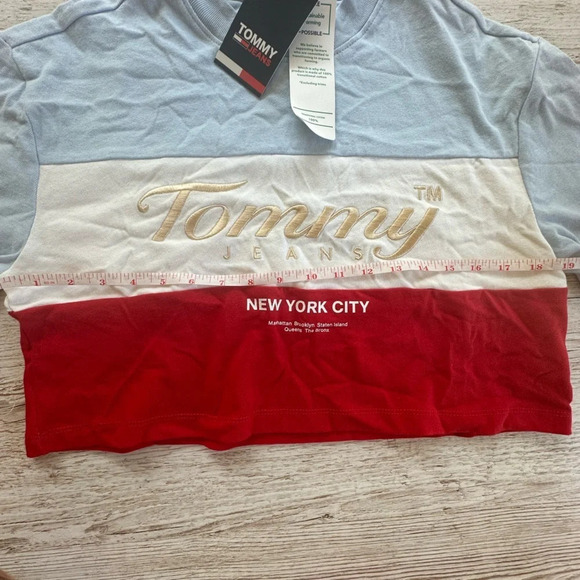 NWT Tommy Hilfiger Vintage Tommy Jeans Cropped Short Sleeve Tee Shirt XS - Picture 15 of 16